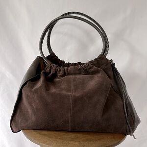 Kenneth Cole New York Women’s Suede and Leather Chocolate Brown Bag